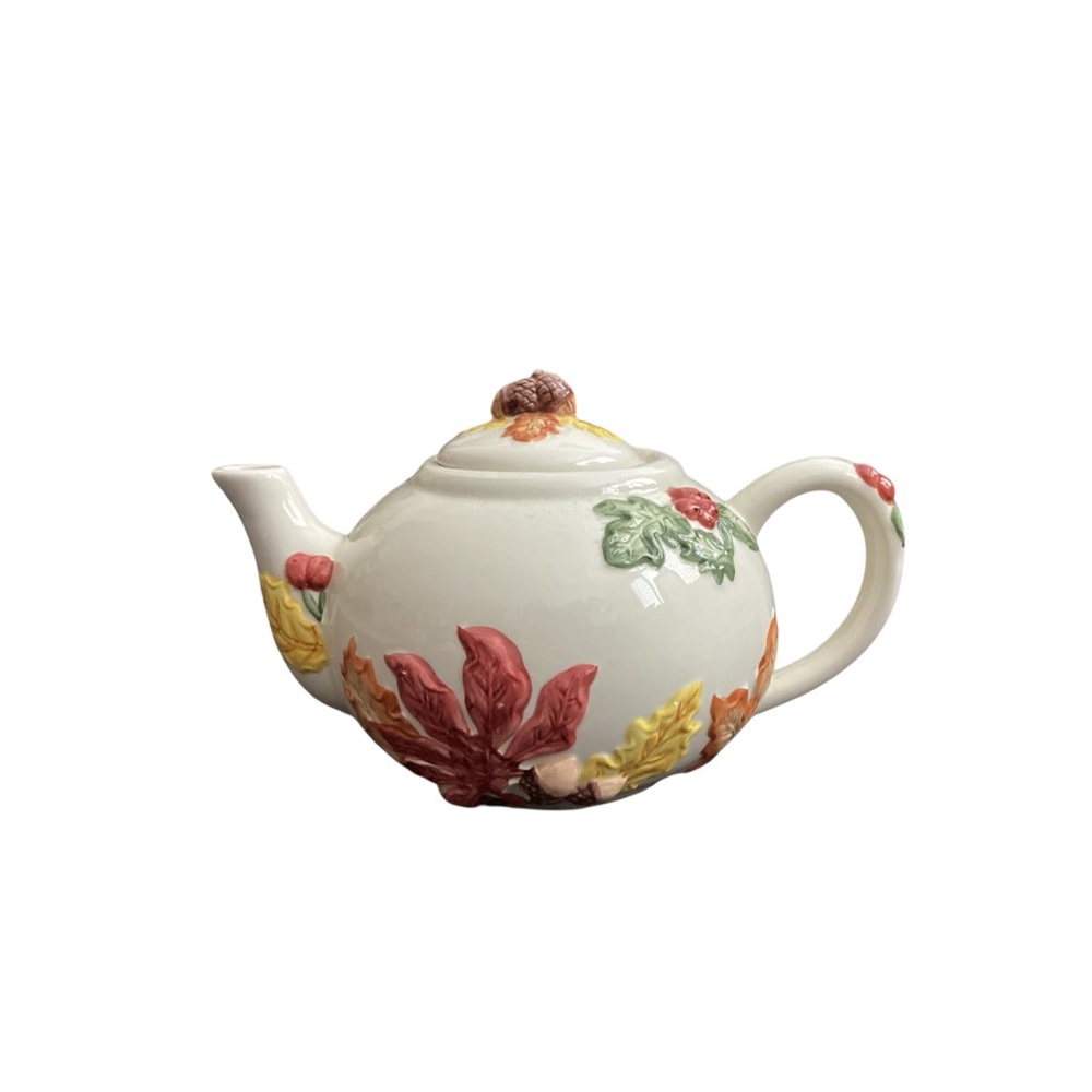 Vintage Franciscan Ware TeaPot Hand Painted Embossed Rare